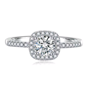 Bague en argent S925 avec diamant de culture à taille circulaire C - Product Image 1