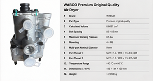 Valvola di controllo manuale per rimorchio 9730090010, sostituisce KNORR K146406N50 per sistema frenante ad aria di semirimorchi, ricambio aftermarket - Product Image 2