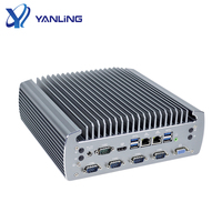 Pc industrial sin ventilador de bajo coste, i7-6700T Intel con puerto Gigabit Ethernet 1 * VGA 1 * HD GPIO 2 * RS485 COM, compatible con puerto Lunix