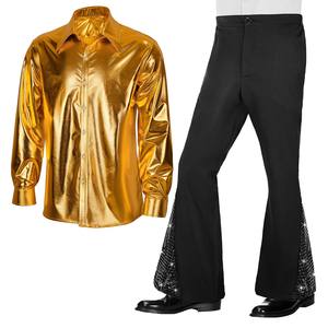 Costume de Cosplay Hippie Rétro des Années 70 Costume d'Halloween Costume pour Hommes Déguisement Fantaisie Carnaval Fête Vintage Rock <span class=keywords><strong>Disco</strong></span> Boîte de Nuit - Product Image 4