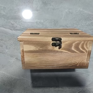 Caja de Madera Sólida para Nido de Pájaros, Rectangular, 18x14x8.2cm, Ligeramente Calcinada, para Cría de Loros en Exteriores - Product Image 3