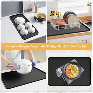 Anti-slip <b>Silicone</b> <b>Mat</b> Waterproof Detachable Dish Drying Table Bar <b>Mat</b> Pads Heat Resistant Kitchen Accessories - Product Image 4