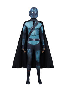 Costume <span class=keywords><strong>de</strong></span> héros Mandalorian pour adulte, combinaison, masque, cape détachable pour le Mardi Gras / Carnaval, costume <span class=keywords><strong>de</strong></span> cosplay, polyester - Product Image 2
