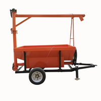 Mélangeur-épandeur d'engrais de type boîte, tracté par tracteur, équipement robuste, débit d'application de 150 kg/min, portée d'épandage de 202 m