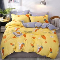 Parure de lit en velours d'hiver, housse de couette sur mesure, 4 pièces, polyester et coton, blanc, imprimé moderne, écologique, toutes saisons