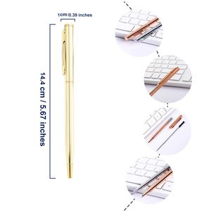 Cadeaux promotionnels, cadeaux publicitaires, stylo à bille à prix avantageux, rose gold, bureau, école, stylo en métal de luxe, petit, avec logo personnalisé - Product Image 3