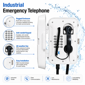 Téléphone extérieur composite SMC pour usine, tunnel, port, anti-corrosion, couleur personnalisée, téléphone industriel étanche - Product Image 2