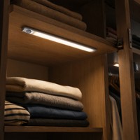 DAMAVO Lumière de placard sans fil à détecteur de mouvement, boîtier en aluminium, 3,8 V, garantie 1 an pour armoire, placard, intérieur de camping-car