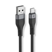 Câble de charge USB-C noir, câble USB-A vers USB-C pour smartphone Android, tablette, ordinateur portable, batterie externe, voiture, maison, bureau, voyage