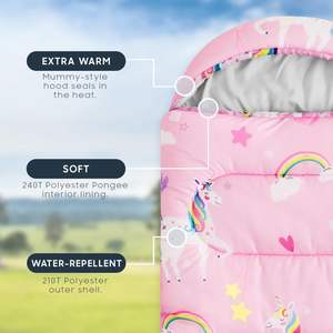 जाग रहे हैं बादल बच्चों को सोने के बैग लड़कियों ने गर्म पानी प्रतिरोधी पॉलिएस्टर हल्के कॉम्पैक्ट आउटडोर लाइनर 3 सीज़न - Product Image 3