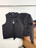 Veste décontractée de luxe Stone, bleu vintage, style streetwear, sport de plein air, respirante, coupe oversize pour homme