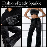 Flatback Iron-On Bling Sheets Strass Transferts Applique Hot Melt Cristal Stickers Patchs pour Vêtement Chemises Hoodies