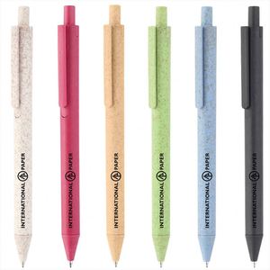 Eco-Friendly Wheat Straw <b>Retractable</b> Ballpoint <b>Pen</b> for Tradeshow Giveaways Plastic Custom <b>Pen</b> Cheap - Product Image 2