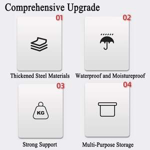 Portarotolo di Carta Igienica Moderno in Metallo Nero con Mensola Autoadesivo <span class=keywords><strong>da</strong></span> <span class=keywords><strong>Parete</strong></span> per Bagno Hotel e Soggiorno - Product Image 6