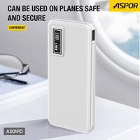 Pour A301PD – Chargeur Power Bank Portable Ultra Mince 10000mAh 22.5W Étanche à Charge Rapide 4-en-1 avec Câbles Intégrés