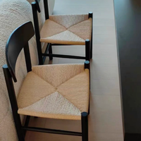 Ins Style Style japonais Commercial café lait thé boutique maison cuisine meubles tissé corde salle à manger chaise en bois