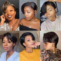 Perruque Courte Bob Afro Frisée Kinky 13x4x1 en Cheveux Humains Pré-Pluckée avec Raie en T, Perruque Courte Bob HD en Cheveux Humains Ondulés Péruviens