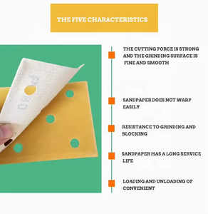 ホールサンディングシート8オービタルサンダー用ウッドメタルフックとループ用長方形サンドペーパー - Product Image 3