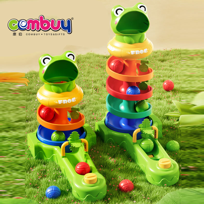 Toy Stack Animated Cartoon Electric Frog Track Spinning Stacking Rolling Ball Machine Toys ...