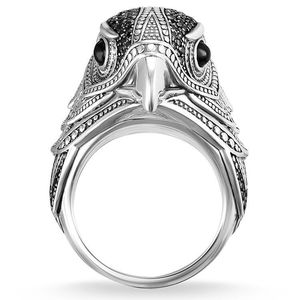 Anillos de banda pesada gruesa dominante <span class=keywords><strong>Punk</strong></span> de moda para hombres anillos de águila realistas de plata antigua Vintage personalizados para hombres - Product Image 3