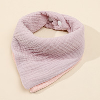 Bavoirs d'hiver pour bébé en gaze de coton pur à quatre couches, absorbants, avec design triangulaire et couleurs assorties, style européen et américain, en promotion