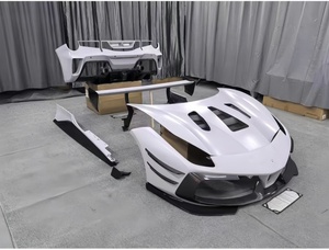 Challenge Evo <span class=keywords><strong>para</strong></span> Ferrari 488 Challenge Evo fibra de carbono seca barra delantera envolvente grande barra trasera - Product Image 6