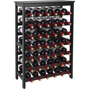 A 7-tier freestanding bamboo wine rack with <b>tabletop</b> storage, capable of holding 42 bottles for a modern home kitchen and - Product Image 1