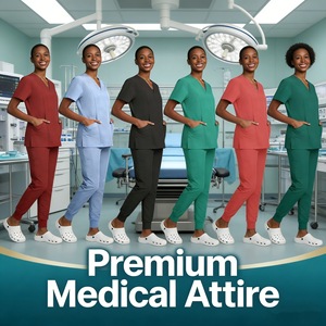 Unisex Scrub Suit Set Breathable Woven Split Design For Medical Staff Hospital Uniforms - Product Image 4