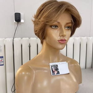 วิกผมทางการแพทย์แบบตัดสั้นทรงพิกซี่ ปี 2026 Swiss HD 13x5  แบบต่อผมด้วยลูกไม้ด้านหน้า  ทำจากผมแท้สลาฟ 100%  แบบตรง - Product Image 1