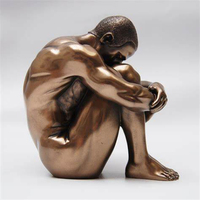 Sculpture abstraite en bronze de tête voilée, buste humain moderne, statue décorative pour jardin extérieur, taille personnalisée