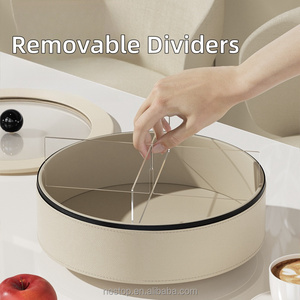 Vòng Snack hộp lưu trữ chất lượng cao mềm <span class=keywords><strong>PU</strong></span> da Snack ngăn hộp lưu trữ với nắp và thể dưới - Product Image 4