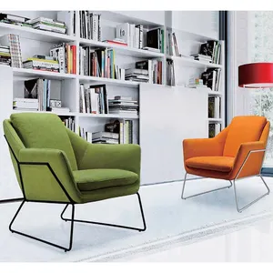 Sedie a sdraio sedia moderna per il tempo libero con gambe in metallo poltrona Lounge art fabric leisure sofa chair