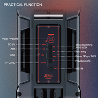 Haut-parleur Karaoké Portable Rechargeable ZQS802 avec Bluetooth, Basses Puissantes, Multifonctionnel et Éclairage LED RGB pour l'Extérieur (Direct Usine)