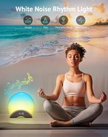 Mesin Suara White Noise Bayi dengan Kontrol Aplikasi WiFi, Lampu LED Sunrise, 25 Lagu, Jam Alarm, Speaker BT, Lampu Malam Modern ABS