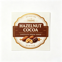 Étiquettes personnalisées pour pâte à tartiner chocolat-noisette-cacao, autocollants dorés pour pots et bouteilles de beurre de noix et emballages alimentaires