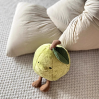 Collection JC – Peluche super douce en forme de fruit avec base lestée (Pêche, Poire, Cerise) – Cadeau d'anniversaire anti-stress pour enfants