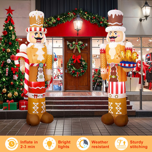 Décoration de Noël géante gonflable de 2,4 m en forme de <span class=keywords><strong>casse</strong></span>-<span class=keywords><strong>noisette</strong></span> en pain d'épices avec canne en sucre et éclairage LED pour jardin extérieur et fêtes de Noël - Product Image 3