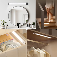 Luces LED Magnéticas con Sensor de Movimiento para Debajo del Gabinete, Recargables por USB, para Cocina, Armario
