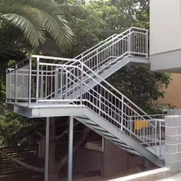 Escalier de secours en acier galvanisé pour l'extérieur, escalier dentelé, caillebotis en acier inoxydable, entrepôt pour garde-corps en métal