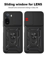 Fundas a prueba de golpes para Xiaomi Redmi A7 Pro 4G, protector de cámara deslizante, cubierta trasera con soporte de anillo.