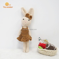 Jouet de berceau poupée pour bébé, poupée endormie rose, jouet pour bébé, Crochet tricoté, lapin de pâques, en peluche