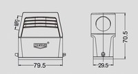 Boîtier de connecteur industriel rectangulaire robuste WEVEL H16A-SO-2B/H16A-TO-2B IP65 mâle/femelle, cuivre plaqué argent, 16A 500V