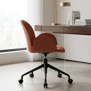 Chaise de bureau pivotante à 360° avec base 5 étoiles, rembourrage en tissu confortable, réglage de la hauteur par vérin à gaz - Product Image 6