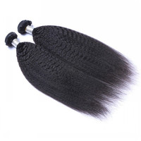 Extensions de Cheveux Humains Crépus Lisses Fermeture Frontale avec Armure Droite Afro Bouclée Yaki Armure de Cheveux de Qualité Supérieure