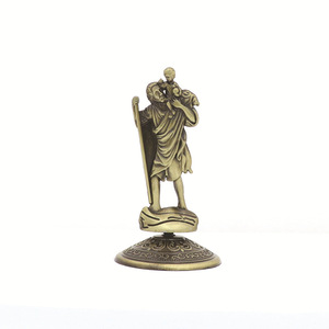 Bán buôn nhà văn phòng trang trí nội thất đồ trang trí xe kim loại đồ trang sức với bức tượng nhỏ của vị thánh bảo trợ của du khách Saint Christopher - Product Image 6