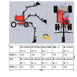 Mini-excavatrice 2 roues 4 roues 1T 2T 3T 4T Diesel, machine de terrassement araignée, mini-pelle araignée - Product Image 4