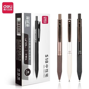 Deli S18 Gel Pen 0.5mm Push-<b>button</b> Black Ink Bullet Tip For Writing And Studying - Product Image 2