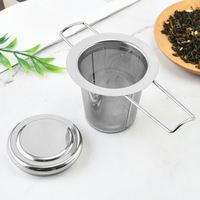 Ensemble d'infuseurs à thé en acier inoxydable 304 de haute qualité, filtre à épices à mailles fines avec couvercle pour accessoires de cuisine