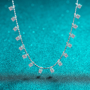 โรงงานขายส่งขายส่ง3CT VVS Moissanite เครื่องประดับ925สเตอร์ลิงเงิน PT950ชุบแฟชั่น chokers สร้อยคอสำหรับผู้หญิง - Product Image 5