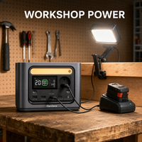 Station d'alimentation portable GenDome GO300 288Wh LiFePO4, générateur solaire 300W avec prise AC à onde sinusoïdale pure, pour camping et alimentation de secours d'urgence